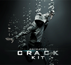 极品PS动作－碎片抽离(GIF动画/含高清视频教程)：Gif Animated Crack Kit Photoshop Act